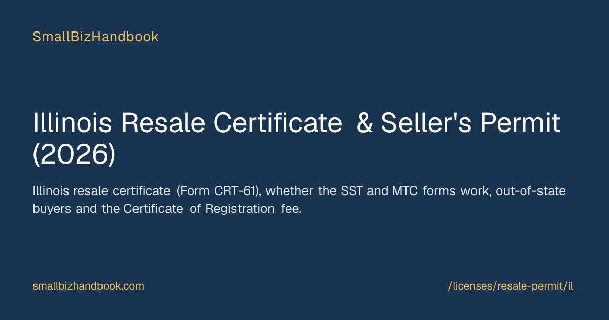 Illinois Resale Certificate & Seller's Permit (2026)